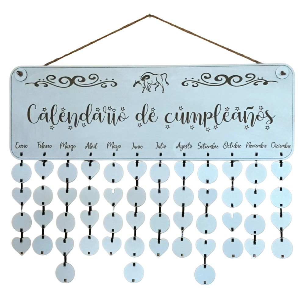 Dřevěný rodinný kalendář na zeď (ES) 1, 60cm