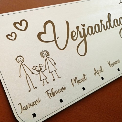 Wooden family wall calendar (NL) 1