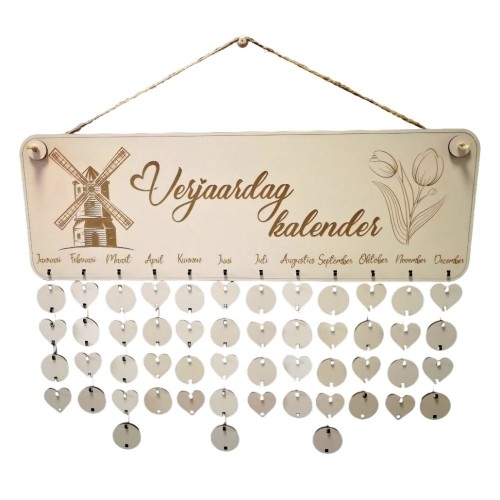 Wooden family wall calendar (NL) 2