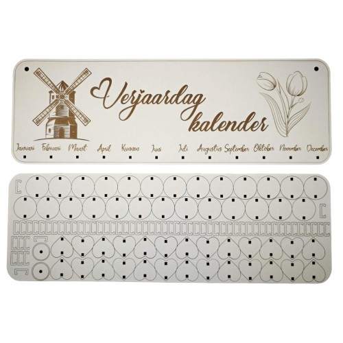 Wooden family wall calendar (NL) 2