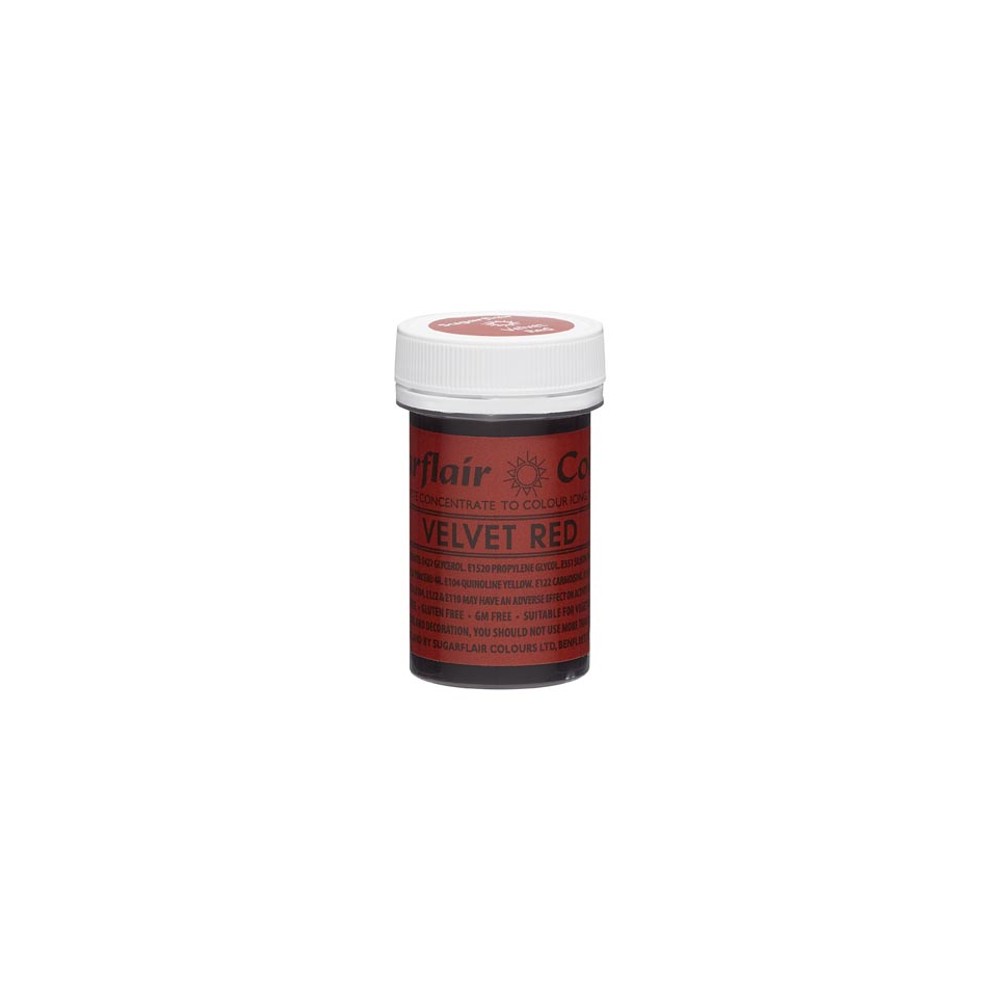 Sugarflair Gel-Farbe - Rot - Red Velvet 25g