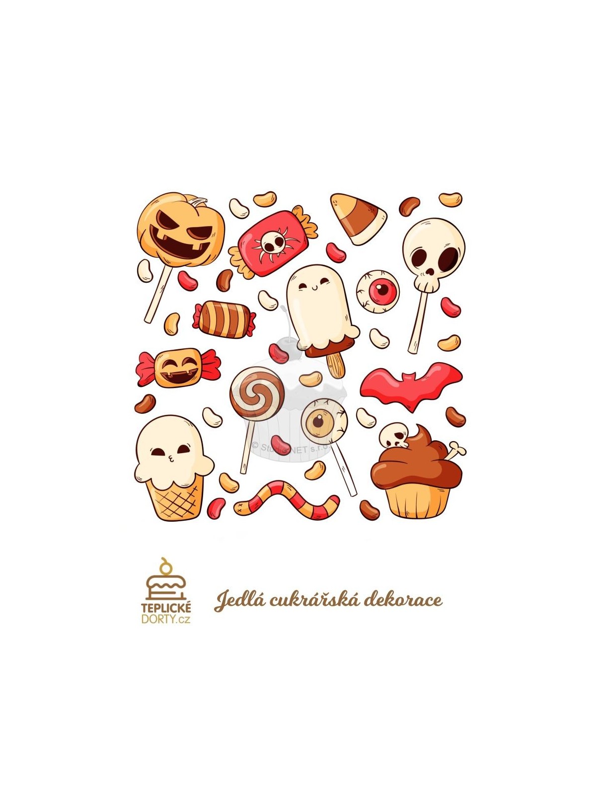 Chocolate Transfer Sheet (Halloween) Edible for Decorations A4 Size