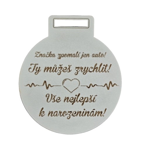 Birthday medal - tag with number and text