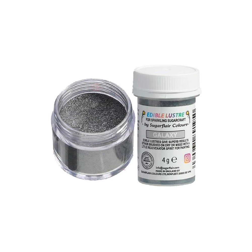 Sugarflair Essbarer Glanz Puderfarbe - Silber – Galaxy  4 g