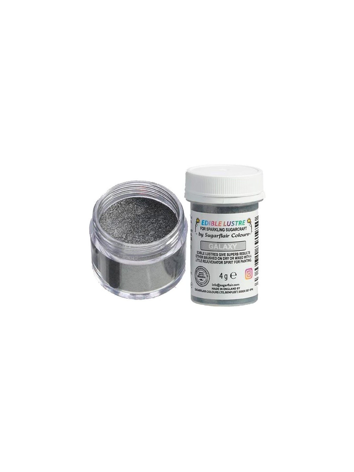 Sugarflair Edible Lustre Powder - Silver - Galaxy 4g