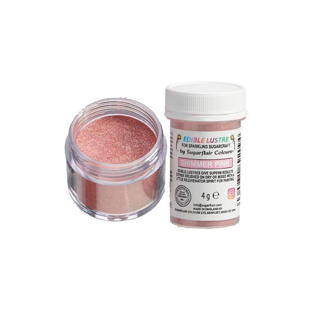 Sugarflair jedlý práškový perleťový farba - ružová - Shimmer pink 4g