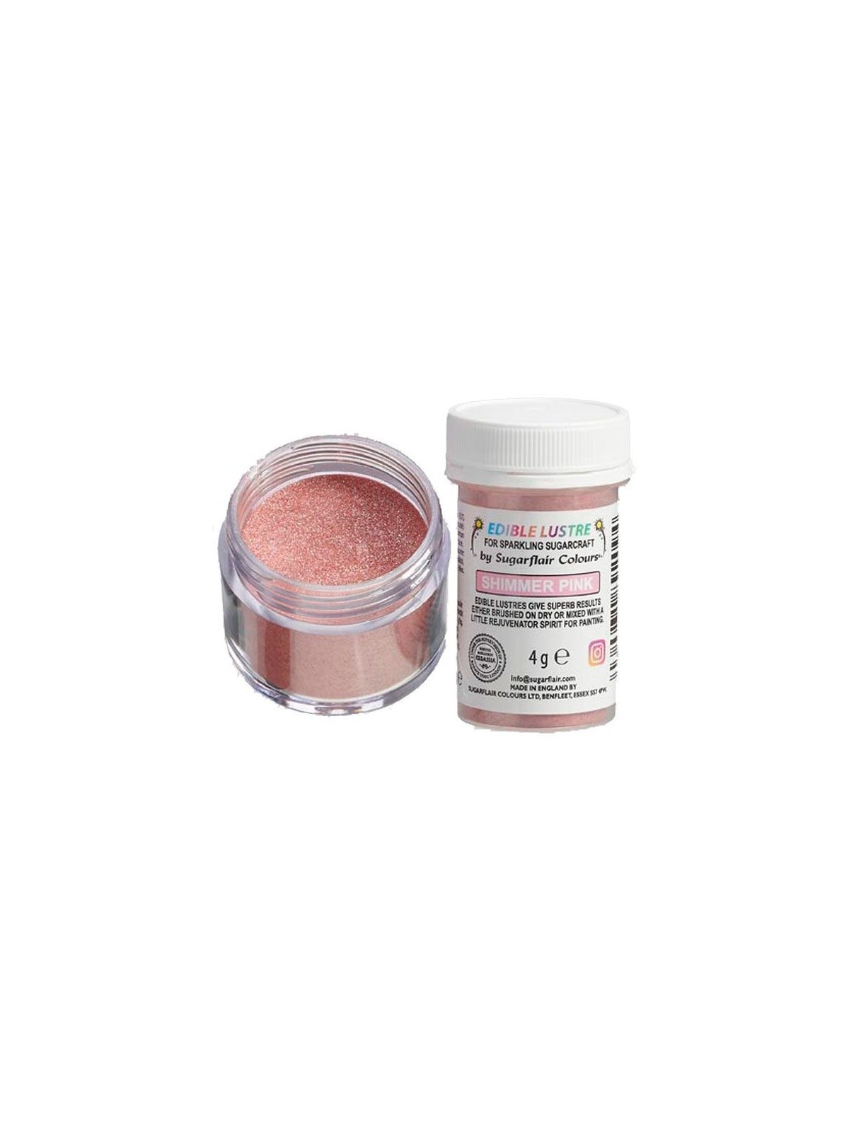 Sugarflair jedlý práškový perleťový farba - ružová - Shimmer pink 4g