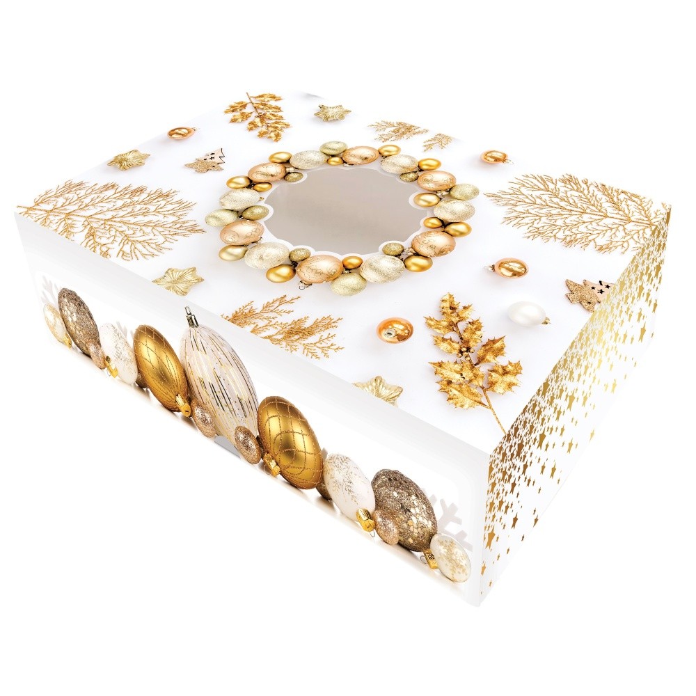 Pudełko na cukierki - Świąteczne złoto - 22 x 15 x 5 cm
