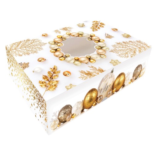 Pudełko na cukierki - Świąteczne złoto - 22 x 15 x 5 cm