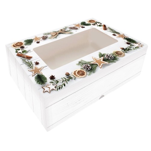 Krabica na pečivo - vianočná perníčková - 22 x 15 x 5cm