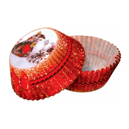 Pastry baskets - Christmas - red decorations - 50pcs.