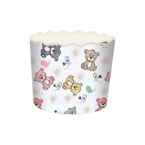 Muffin basket solid - bears - 24 pcs