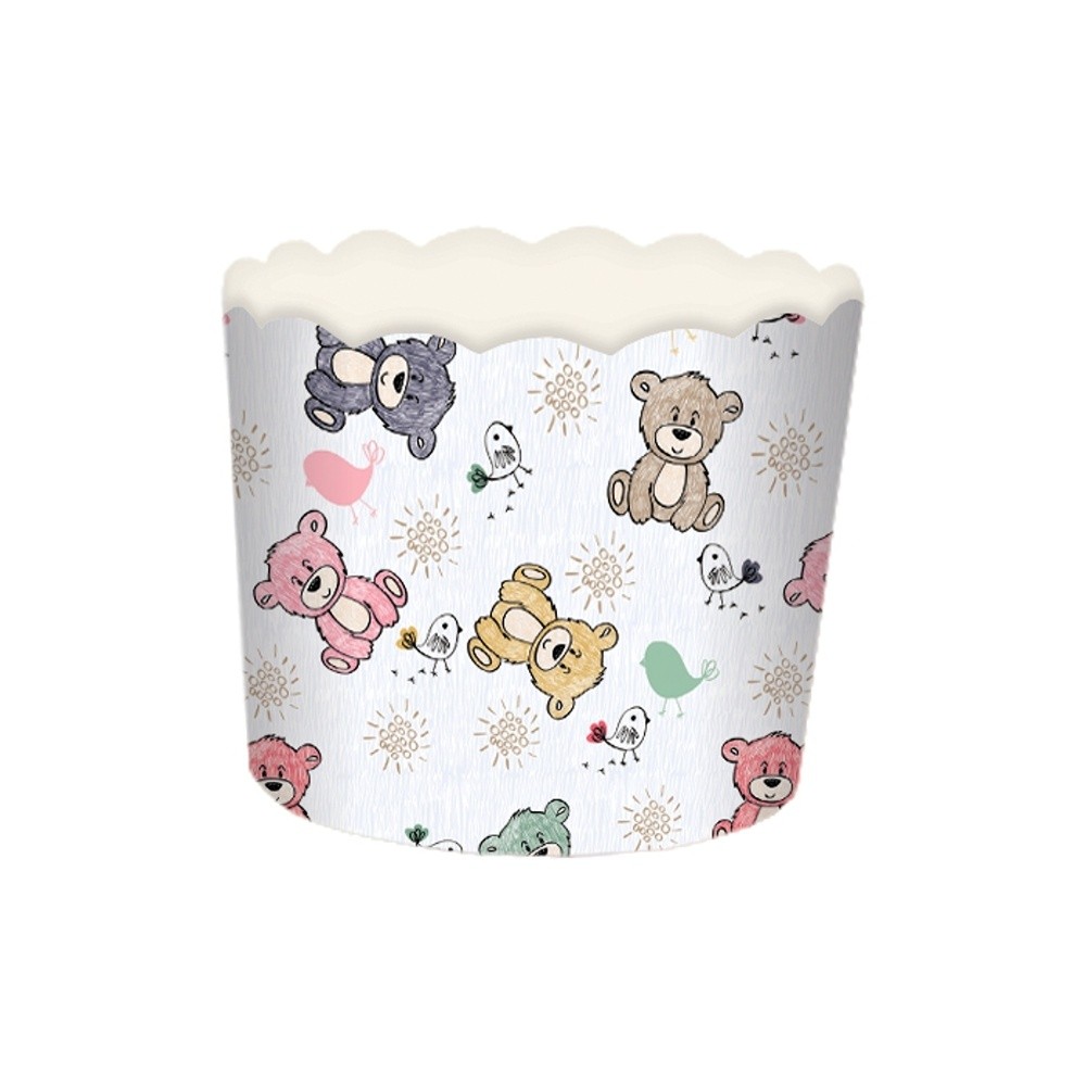 Muffin basket solid - bears - 24 pcs