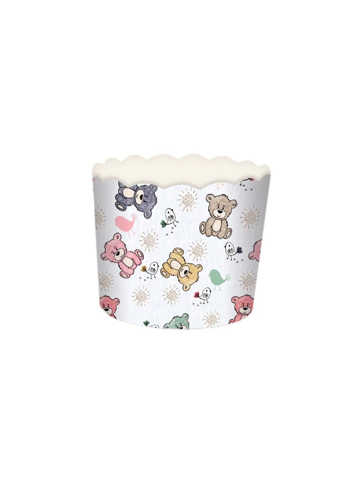 Muffin basket solid - bears - 24 pcs