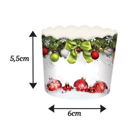 Koszyk na muffiny - sztywny - świąteczny - 24 szt.