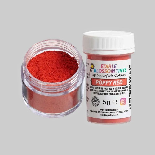 Sugarflair blossom tint - barwnik proszkowy - Poppy Red - 5g