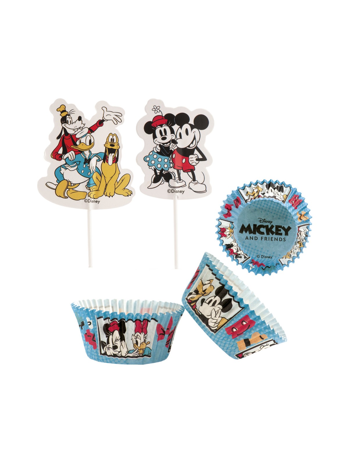 Dekora - Cupcake-Förmchen - Set - Mickey Mouse und Freunde 24 + 24 Stücke