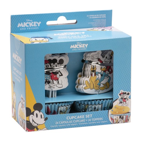 Dekora - Cupcake-Förmchen - Set - Mickey Mouse und Freunde 24 + 24 Stücke