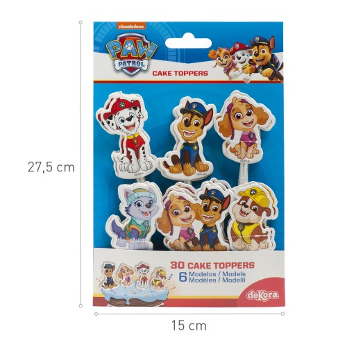 Decor - paper decoration - topper - Paw Patrol - 30 pcs