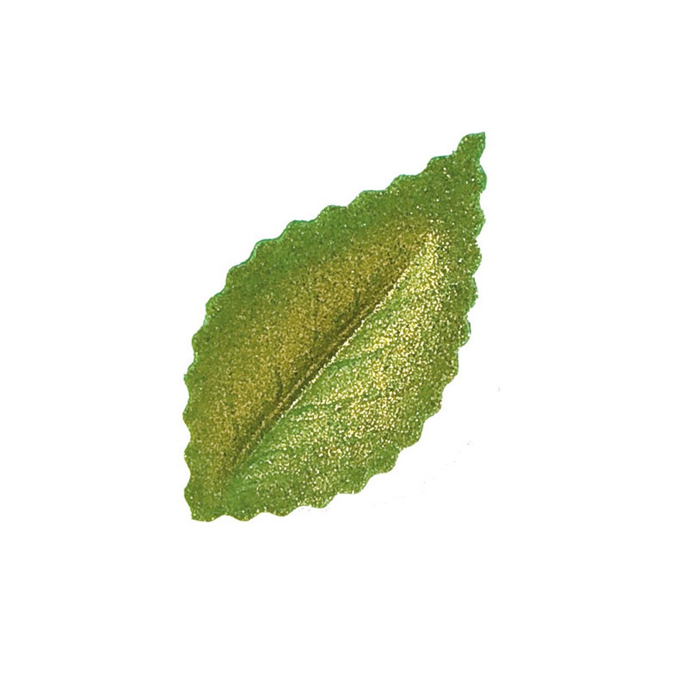 Edible paper - Metallized green leaf - 100 pieces