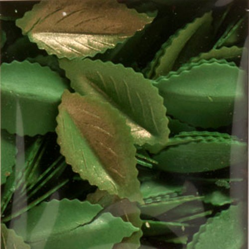 Edible paper - Metallized green leaf - 100 pieces