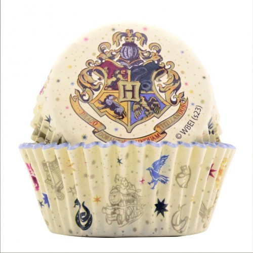 PME Cupcake-Förmchen mit Folie - Harry Potter - Wappen von Hogwarts - 30 Stück.