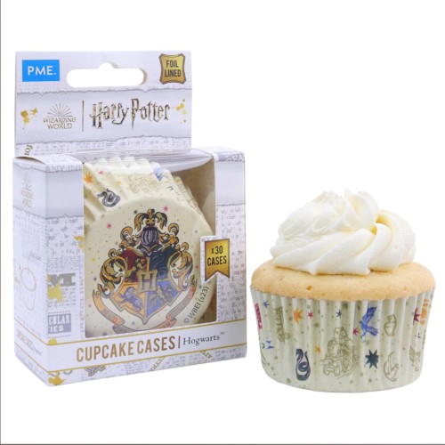 PME Cupcake-Förmchen mit Folie - Harry Potter - Wappen von Hogwarts - 30 Stück.