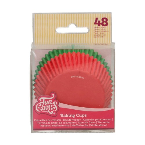 FunCakes  Baking Cups - czerwony / zielony - 48pcs