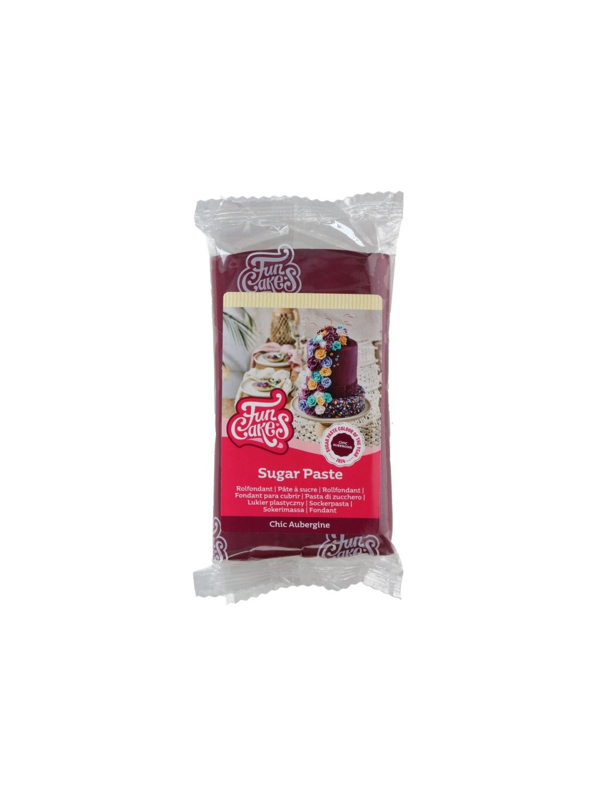 FunCakes, lukrowanie fondantem Chic Aubergine - fioletowy 250g