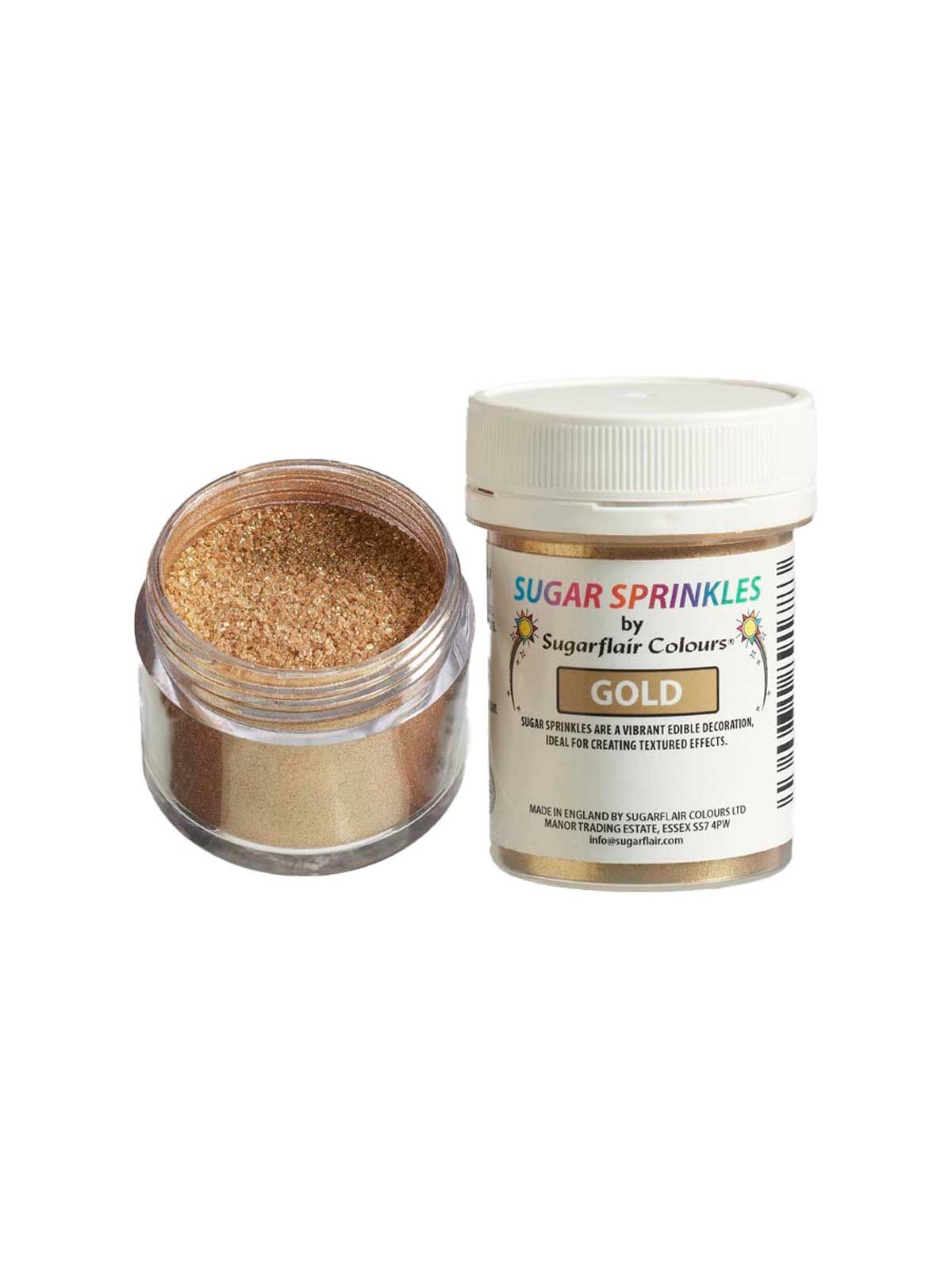 Sugarflair Sugar Sprinkles - Fine Decorative Sugar - Gold - 40g