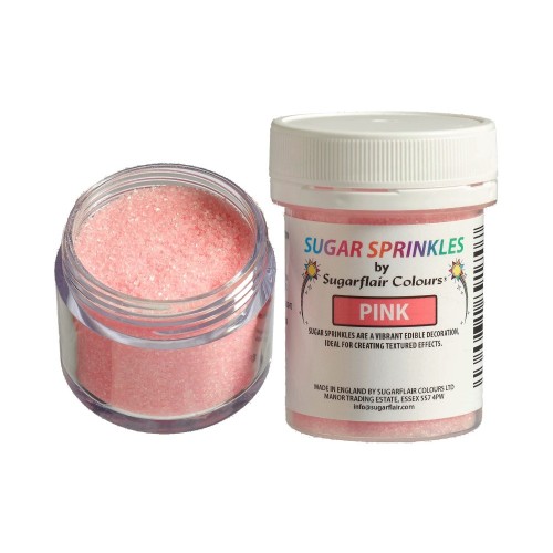 Sugarflair Sugar Sprinkles - jemný dekoračný cukor - ružový - 40g