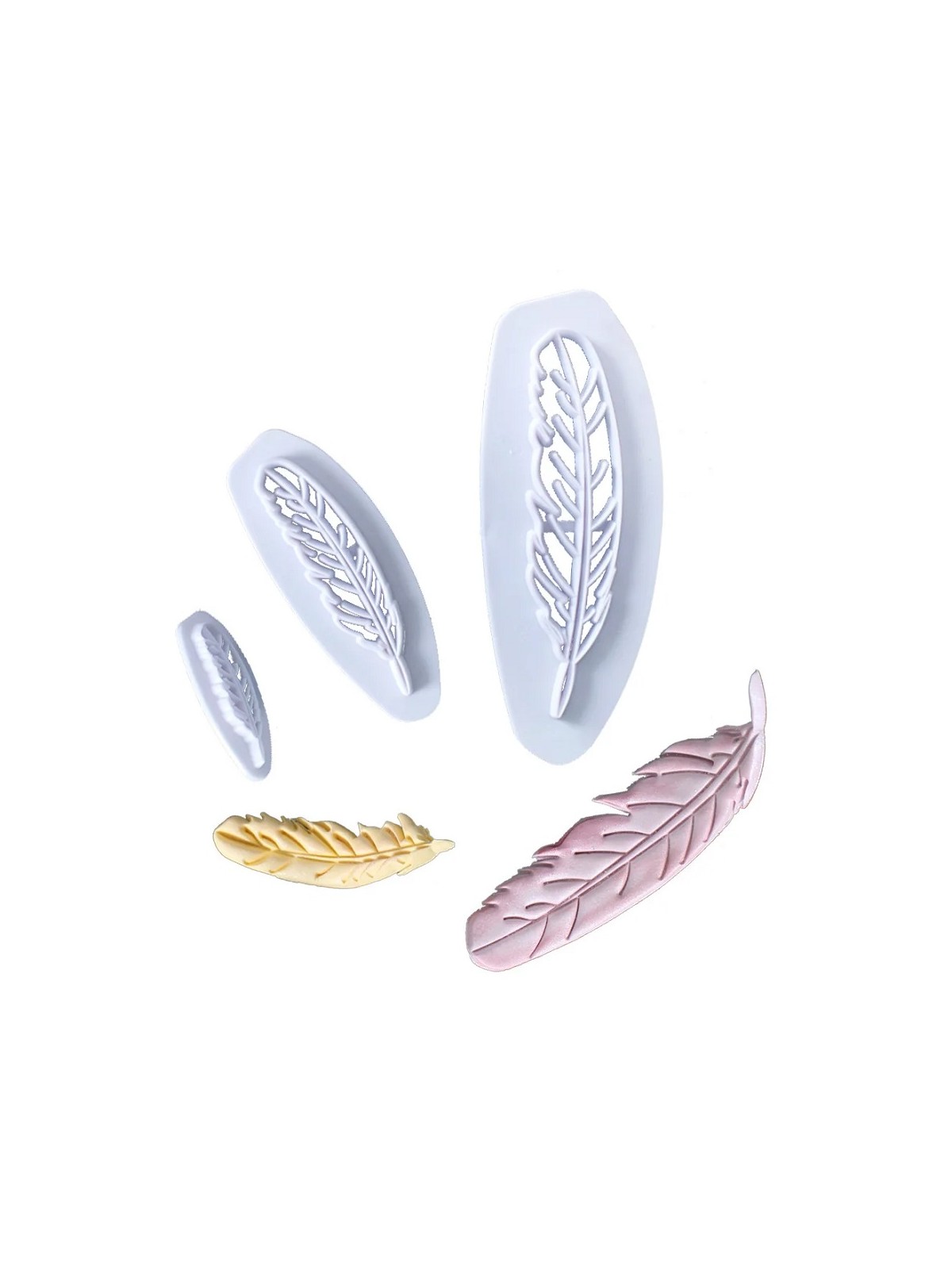 Fondant cutters - feathers 3pcs