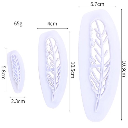 Fondant cutters - feathers 3pcs