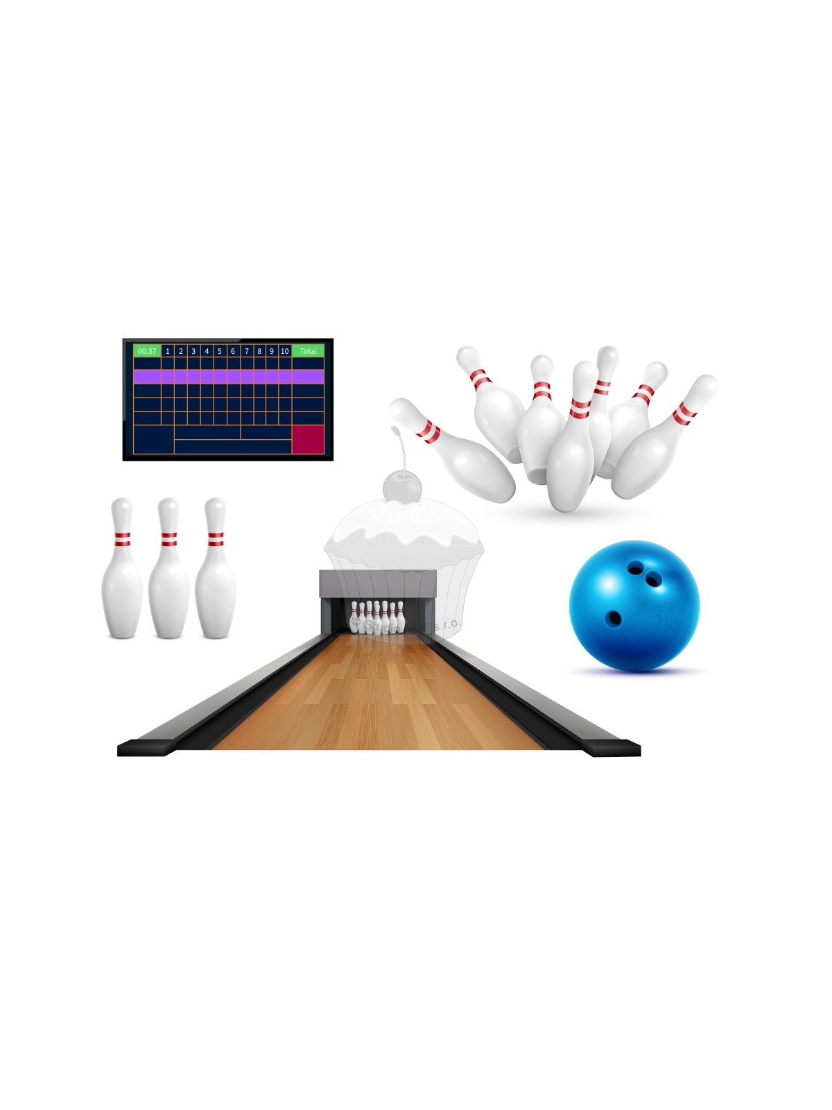 Jedlý papír "Bowling 2" A4