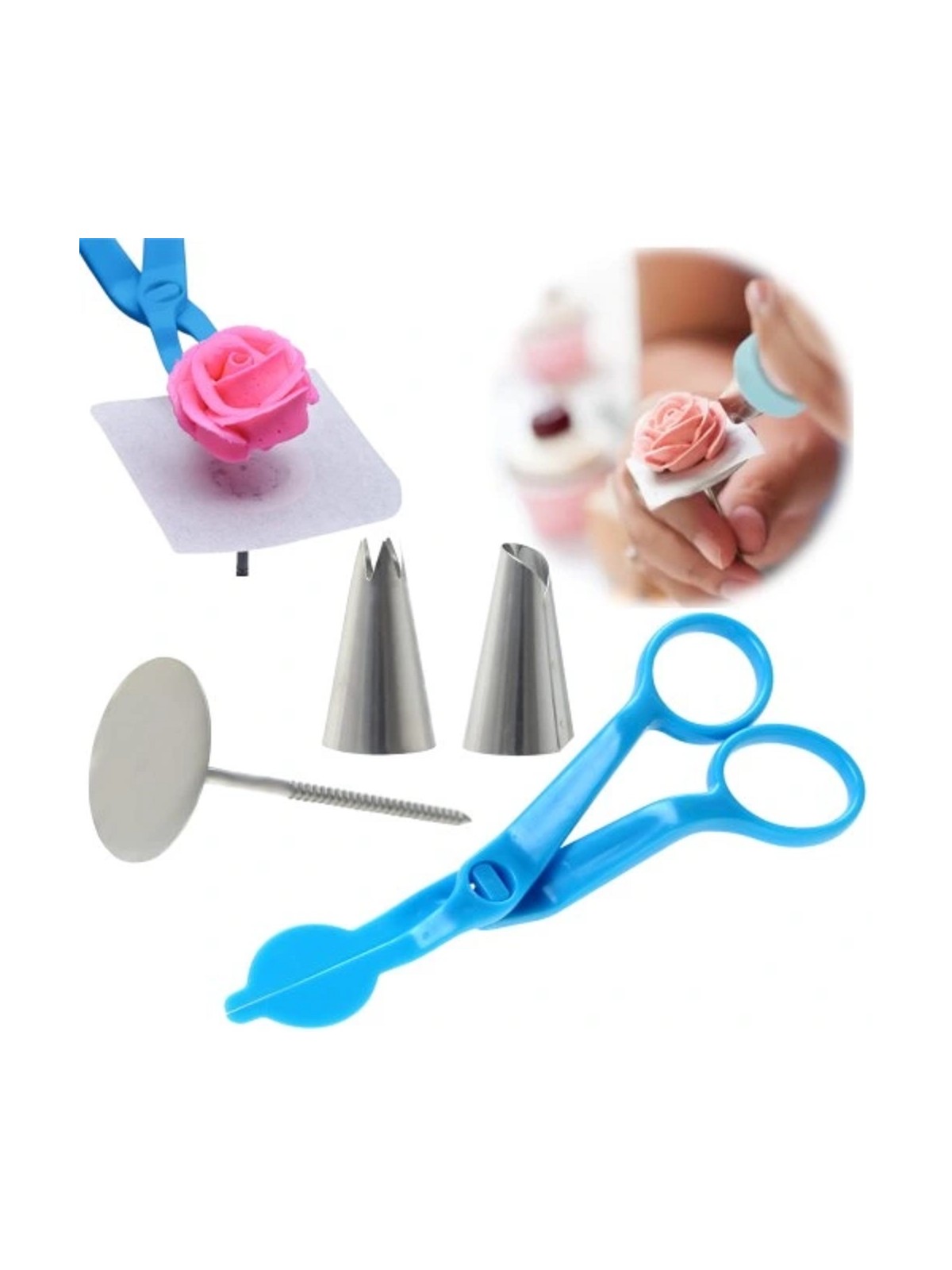 Confectionery set with scissors 4 pcs