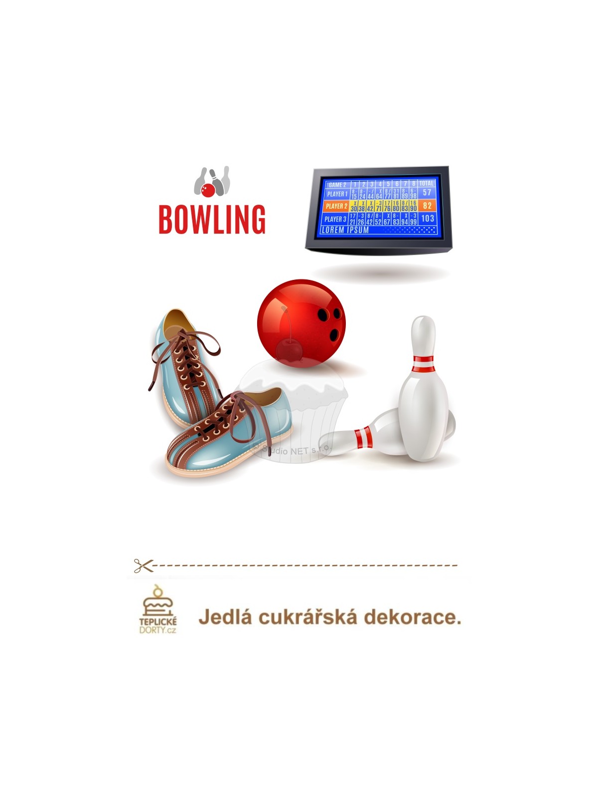 Essbares Papier "Bowling 5" A4