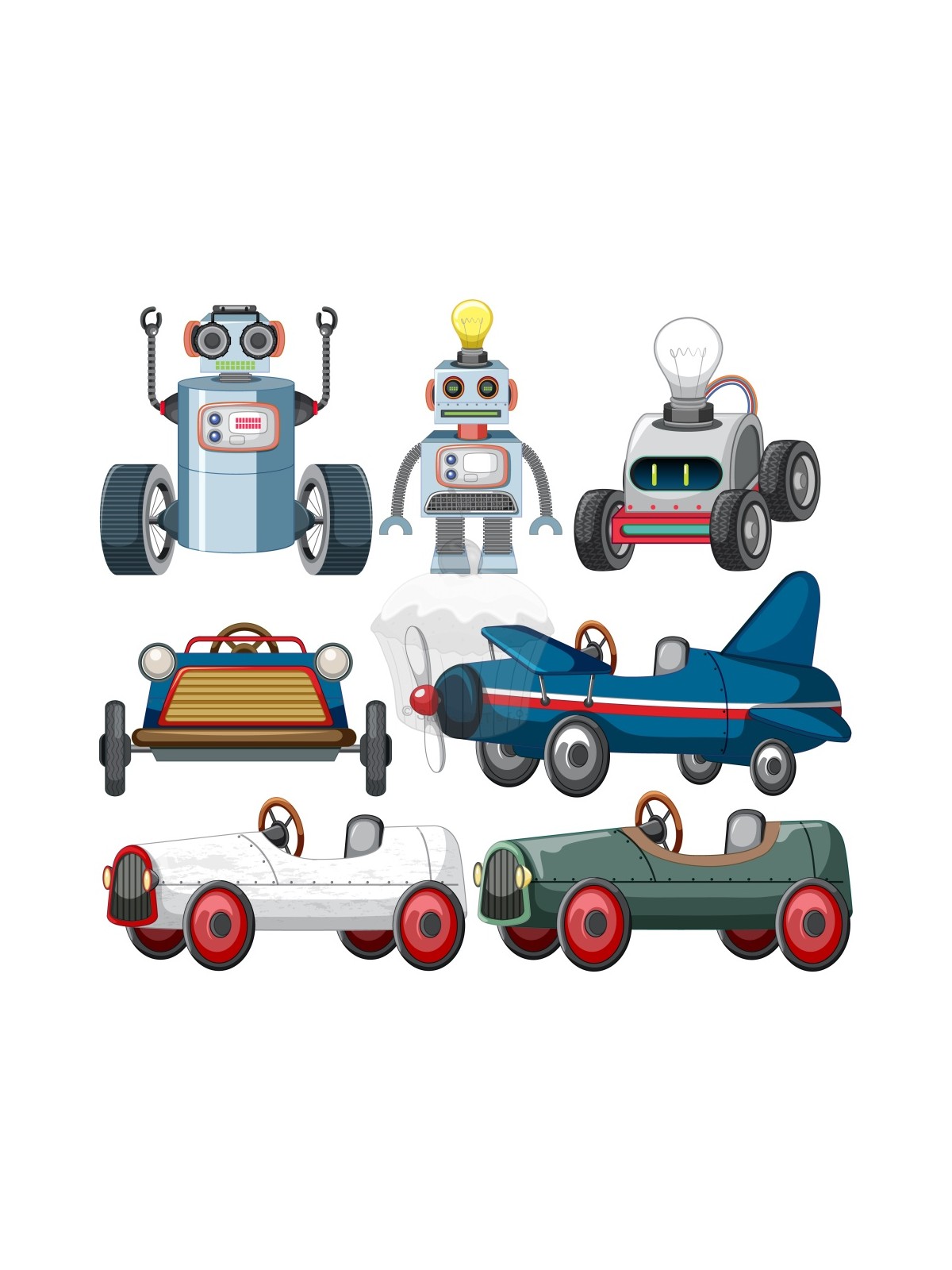 Jedlý papier "Roboti a autíčka" A4