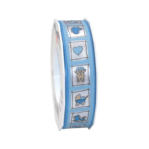 Atlas Double-faced Ribbon - baby blue - children's world - 3m/25mm