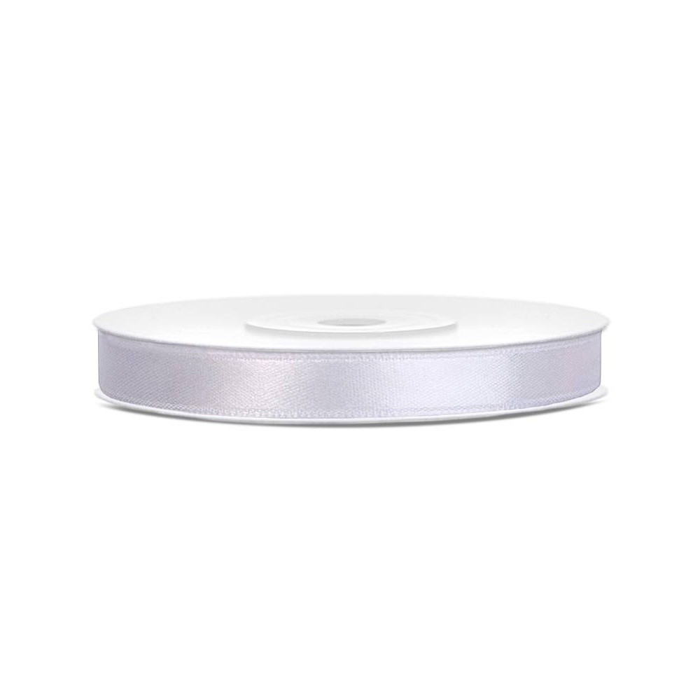 Satin ribbon - white - 25m/ 6mm