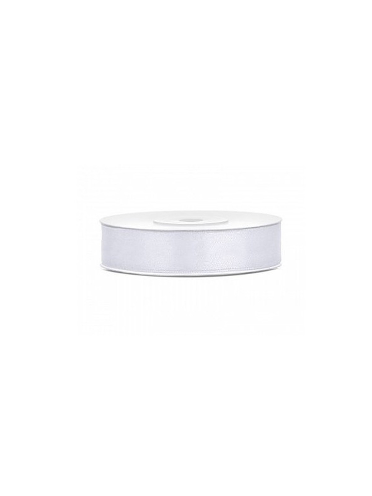 Satin ribbon - white - 25m/ 12mm