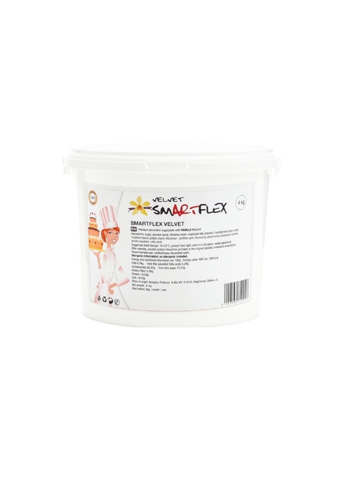 Smartflex velvet vanilka 4kg - potahovací hmota + dárek