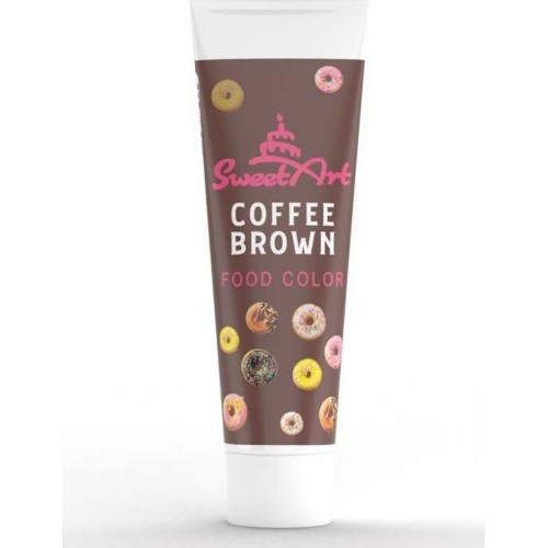 SweetArt - Potravinárska gélová farba Coffee brown - hnedá 30g