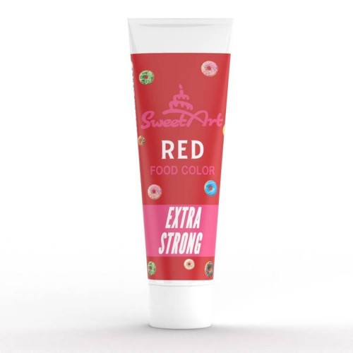 SweetArt - Extra Strong Food Gel Color Intense Red - red 30g