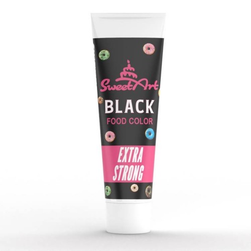 SweetArt - Extra Silná Potravinová želová farba Intense Black - čierna 30g