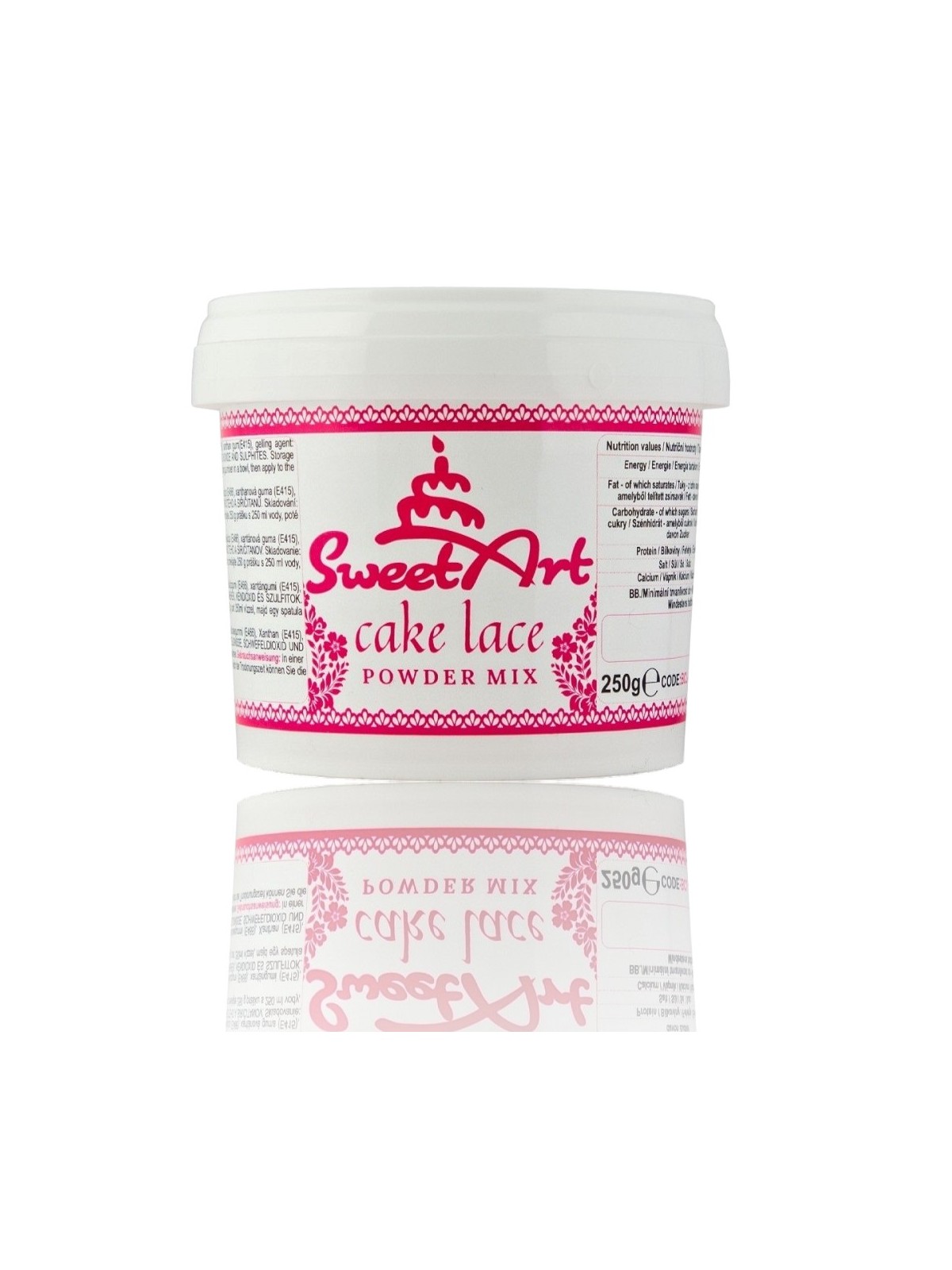 SweetArt Lace Powder - mieszanka na koronkę jadalną - biały - 250g