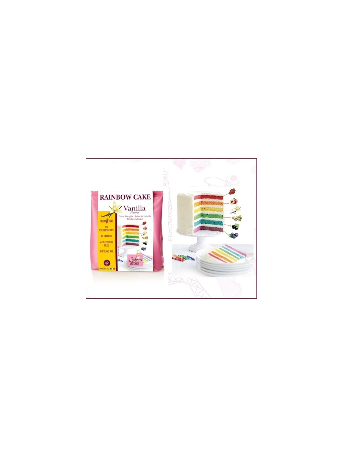 RABATT: Madame Loulou - Rainbow Cake - Vanille  - 100g