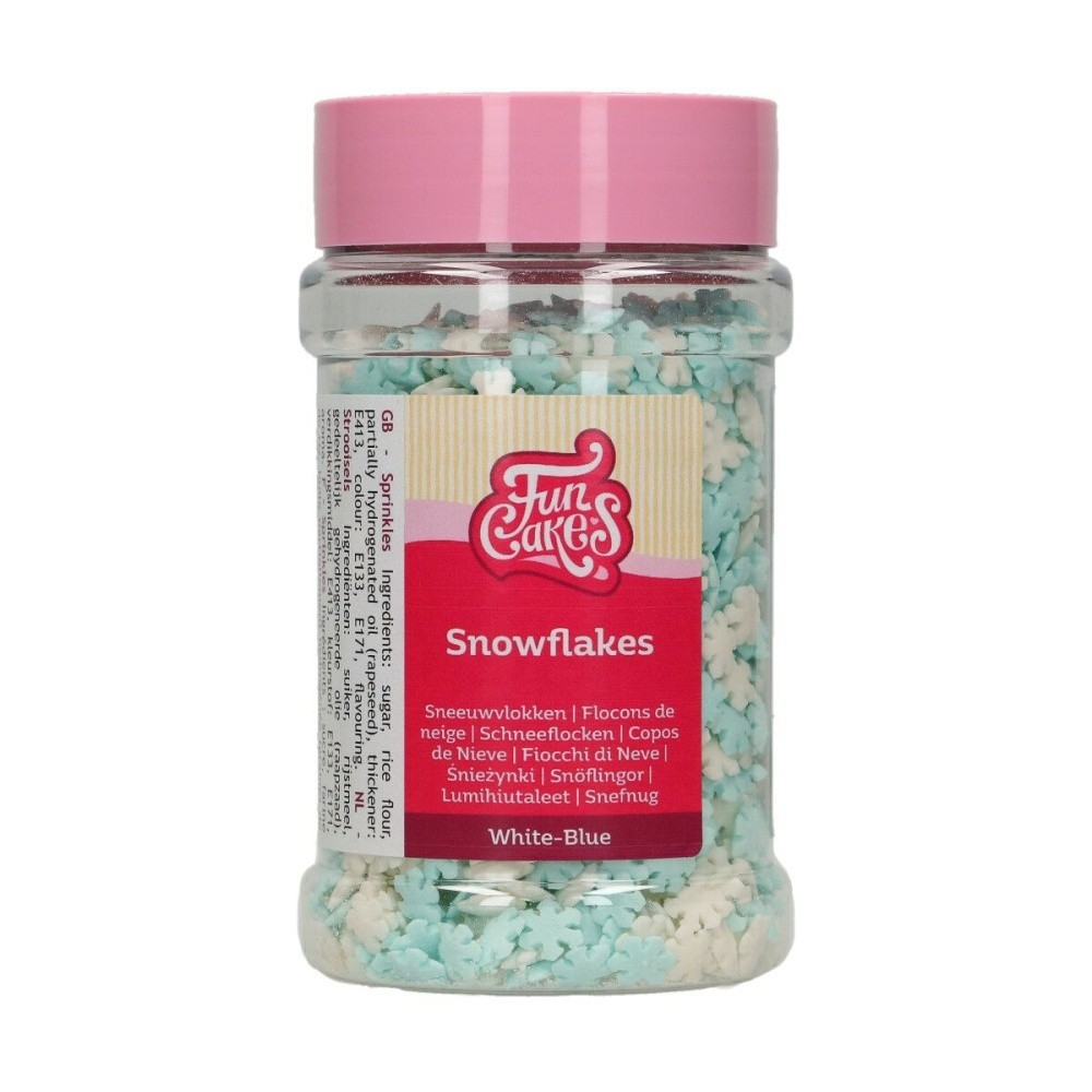 DISCOUNT: FunCakes Sugar Sprinkles - flakes white / blue - 150g