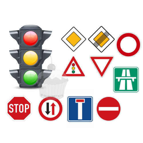 Papier jadalny „Sygnalizacja świetlna + znaki drogowe” A4