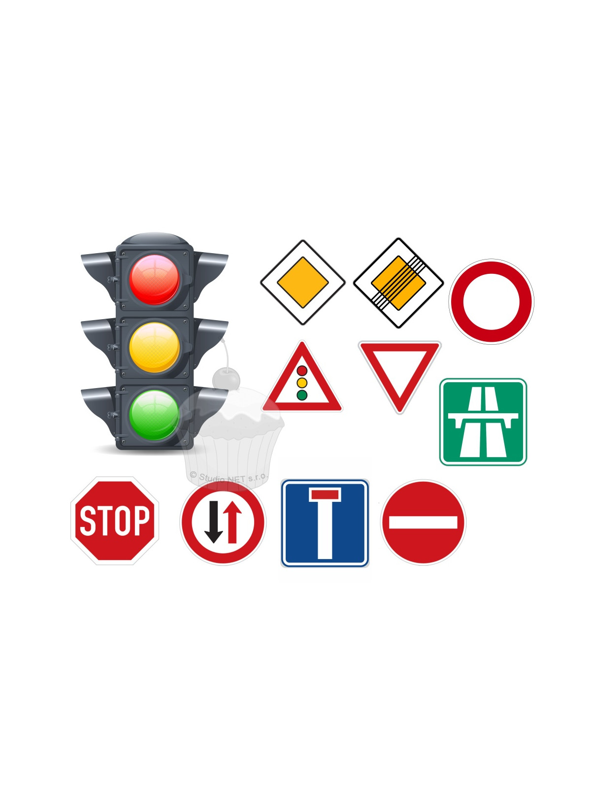 Papier jadalny „Sygnalizacja świetlna + znaki drogowe” A4
