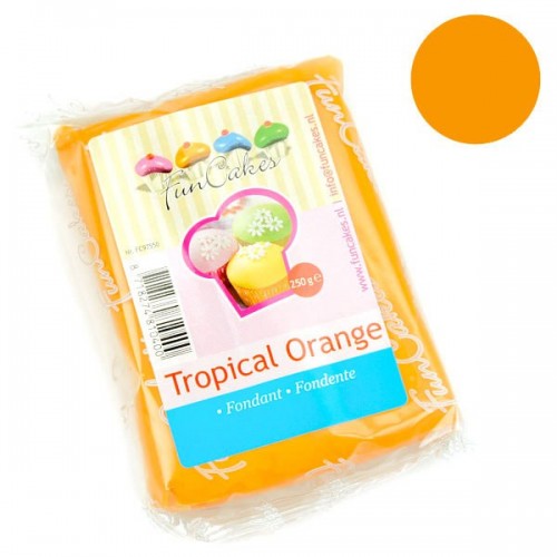 DISCOUNT: FunCakes Covering Fondant Tropical Orange - orange - 250g